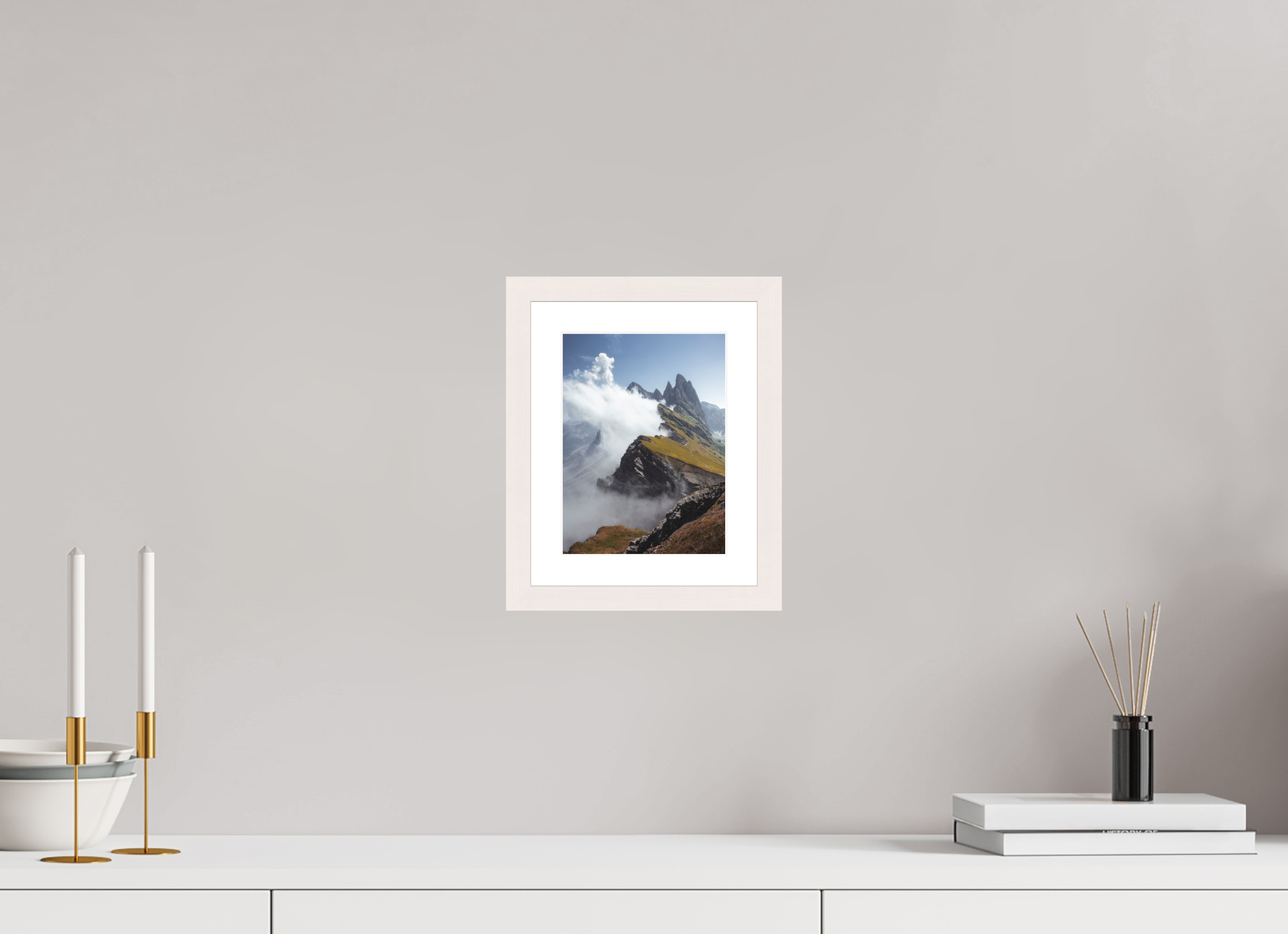 15 x 20 cm, White Maple Frame The Seceda Wall