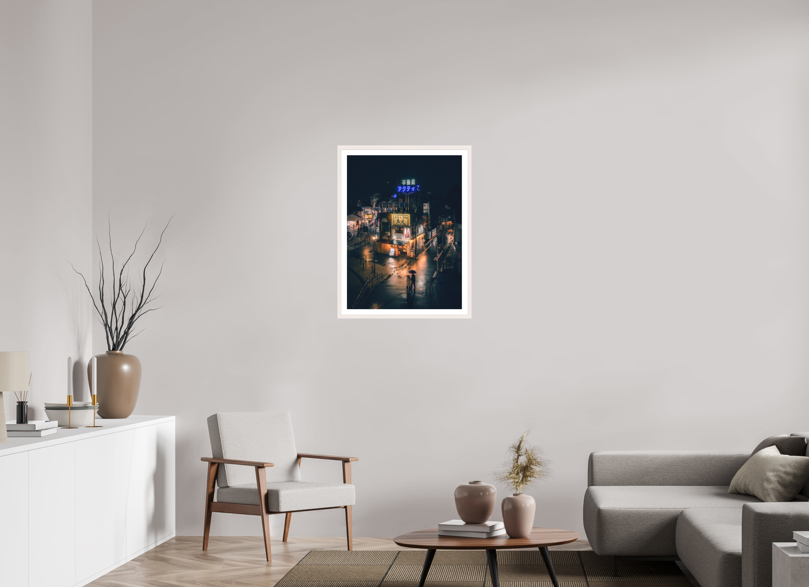 60 x 80 cm, White Maple Frame Couple at Shiinamachi