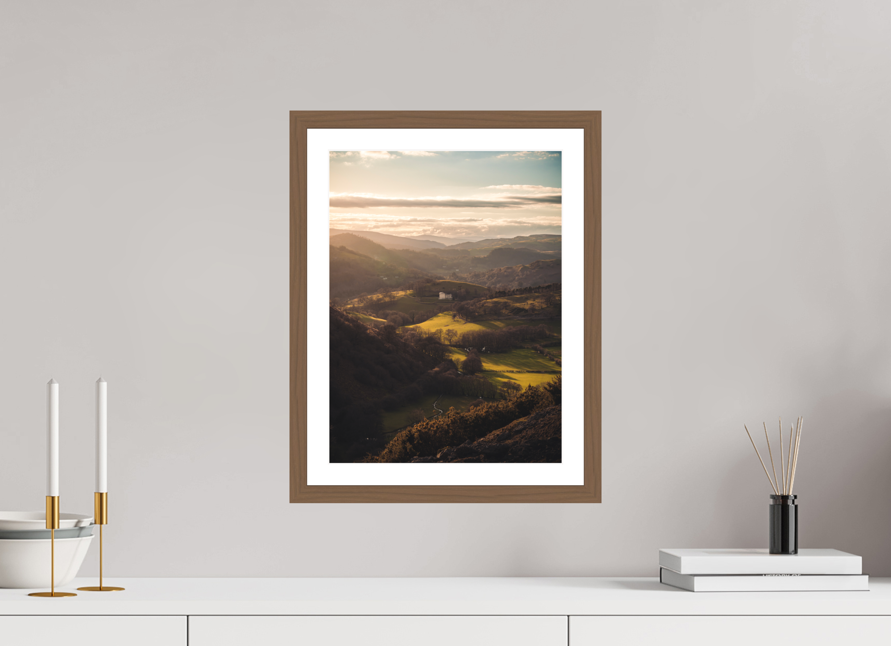 30 x 40 cm, Walnut Frame Home in The Valley