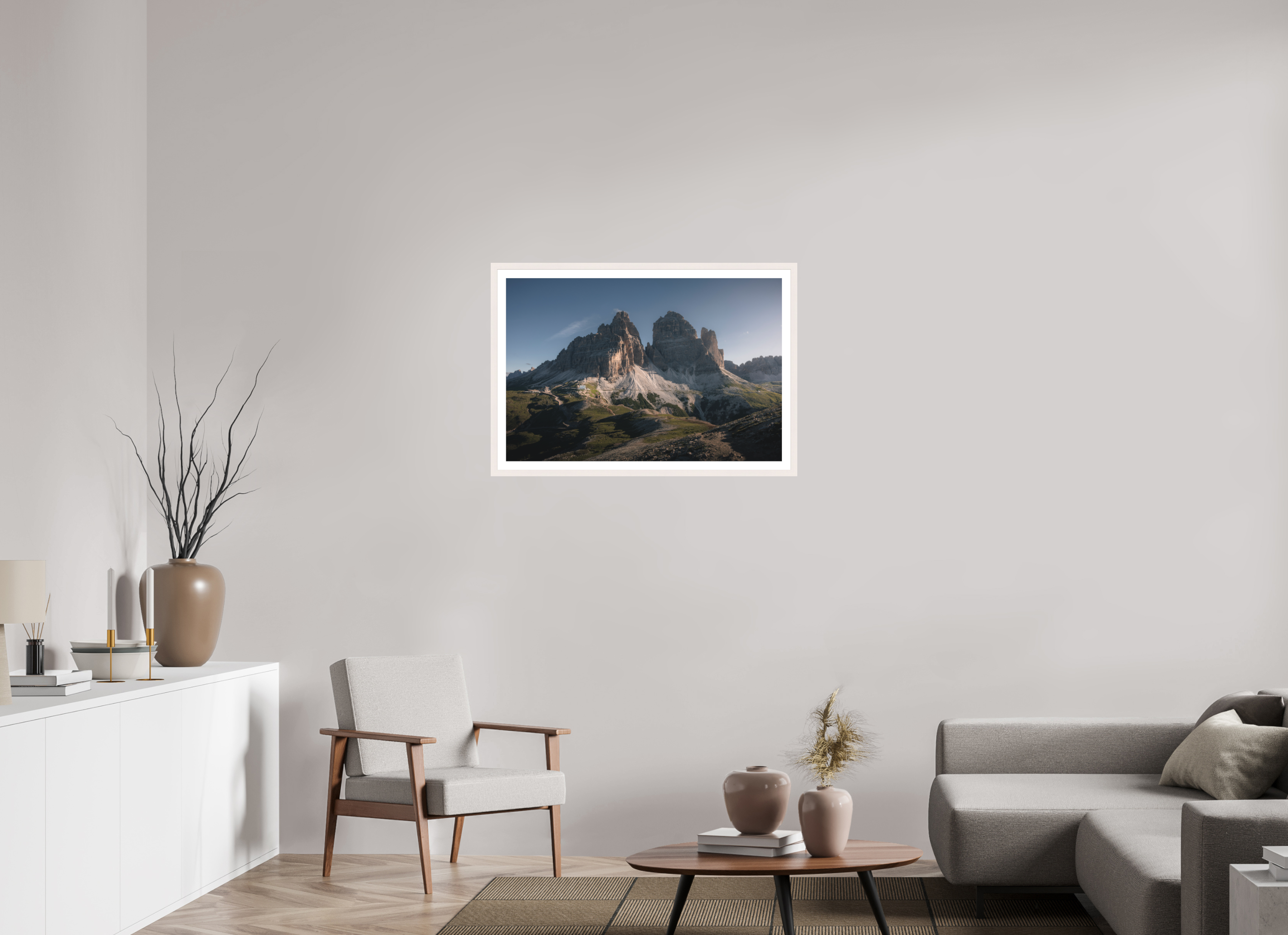 90 x 60 cm, White Maple Frame Rifugio Auronzo 2.0
