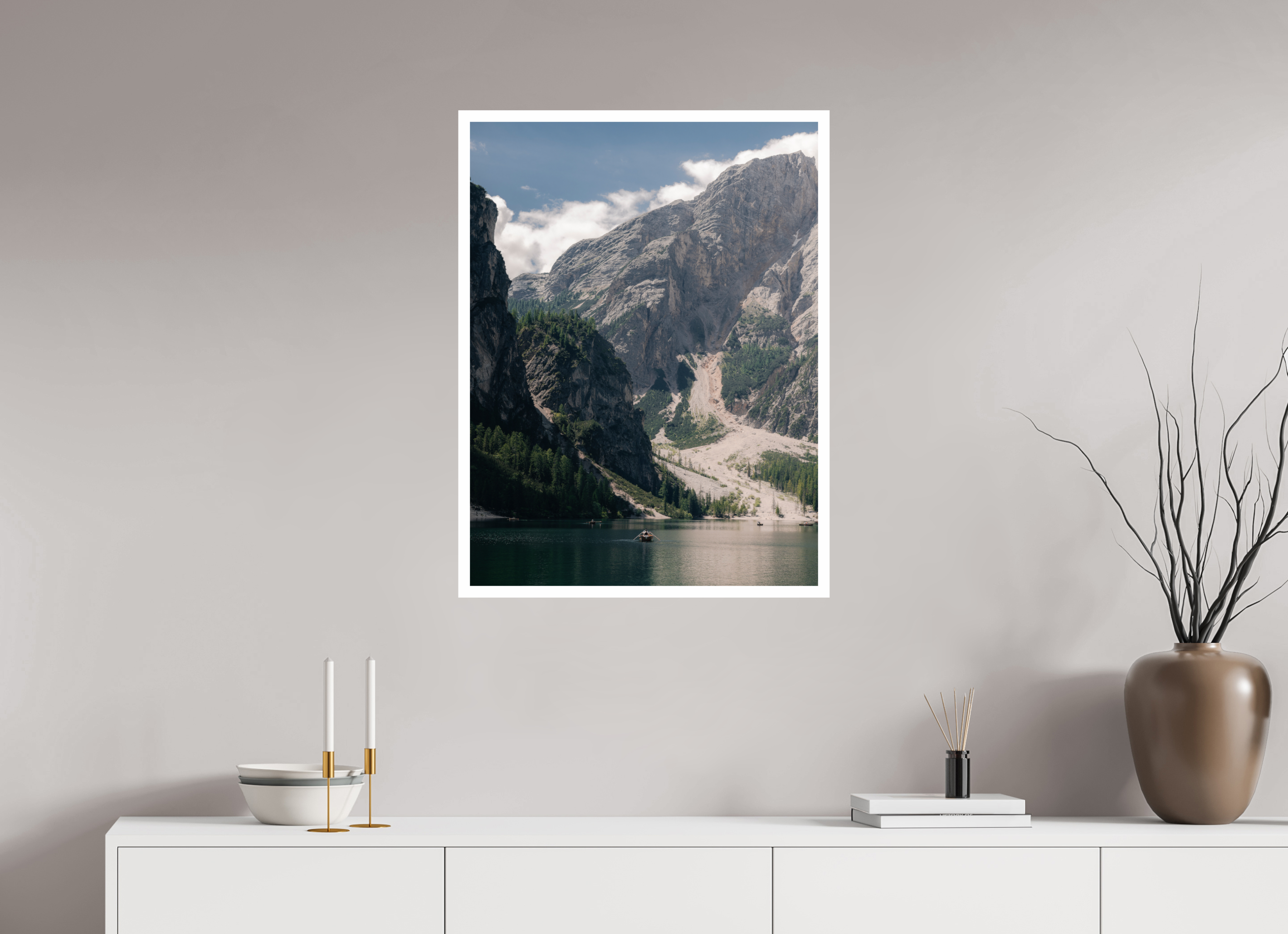 60 x 80 cm, Fine Art Print Lago Di Braies